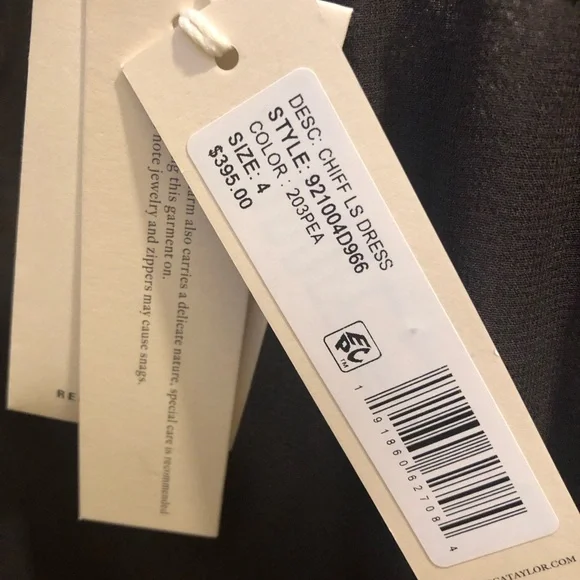 Rebecca Taylor chocolate brown silk and lace chiffon dress. NWT size 4 - Picture 7 of 7